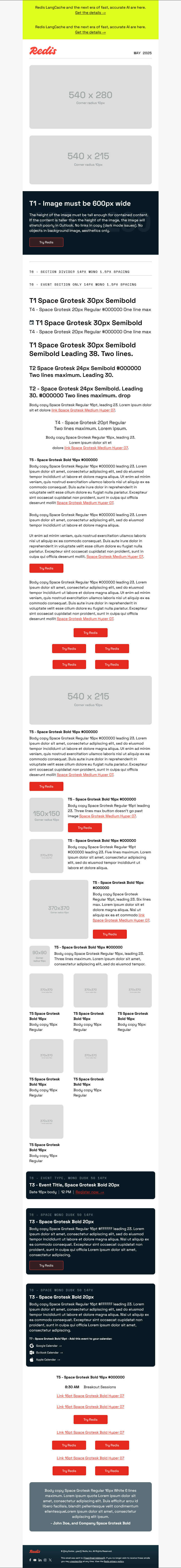 Redis Modular Email Template